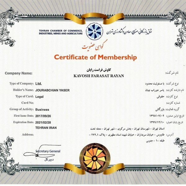 Trading membership certificate